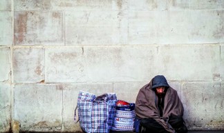 Homeless by a Wall - Garry Knight