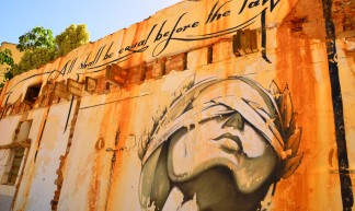 All shall be equal before the law: justice graffiti in Cape Town, South Africa - Ben Sutherland