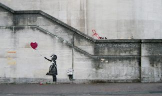 Banksy Girl and Heart Balloon - Dominic Robinson