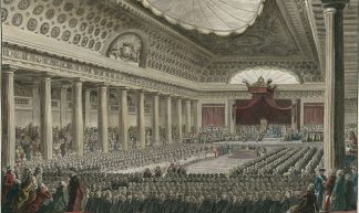 De Franse Staten-Generaal in de Salle de Menus-Plaisirs te Versailles komt bijeen op 5 mei 1789. De geboorte van Links en Rechts