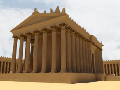Reconstructie van de Tempel van Bel. Bron: http://www.newpalmyra.org/
