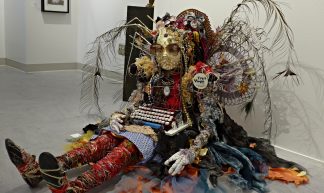 "Button," Chicken wire & mixed media sculpture by Sharon Carr - Ali Eminov