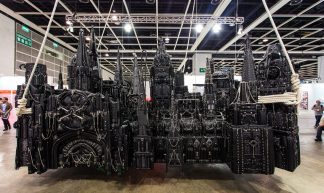 “Installation by 没顶公司 (沒頂公司) MadeIn Company: Play (201301), 2013 (leather, rope, mixed media)” / 长征空间 (長征空間) Long March Space / Art Basel Hong Kong 2013 / SML.20130523.6D.14071 - See-ming Lee