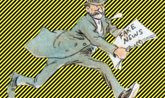 Fake News Figure, with Lurid Background 3 - Stuart Rankin