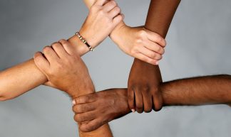 School diversity many hands held together - Wonder woman0731