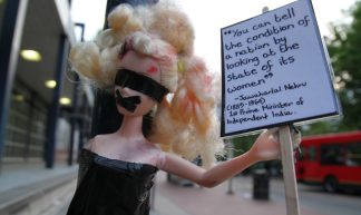 Barbie provoking conversations on gender inequality - craftivist collective