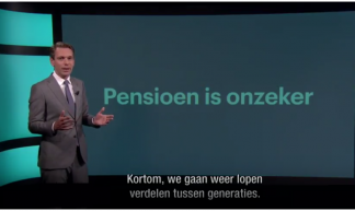 Screenshot (YouTube): presentatie van Peter van Zadelhoff "Kortom we gaan weer lopen verdelen tussen generaties"