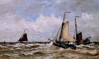 IMG_5067 Hendrik Willem Mesdag 1831-1915 La Haye Rough sea with schips. Bateaux sur une mer agitée Groningen. Groninger museum - jean louis mazieres
