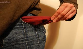 Empty pocket graphic - photo used under Creative Commons Licence - USW-UniLife