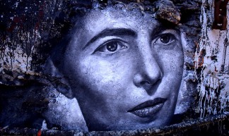 Simone De Beauvoir, painted portrait - thierry ehrmann
