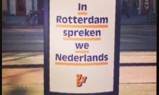 Griezelige #VVD campagneposter is onbedoeld grappig. Ik vind het ook moeilijk te geloven dat Rotterdams Nederlands is. Niet dan? - lijn
