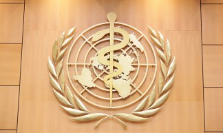 Logo of the World Health Organization - United States Mission Geneva