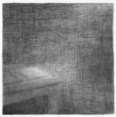 © Florette Dijkstra. De werkkamer van Charles Baudelaire, potlood op papier, 2011-14