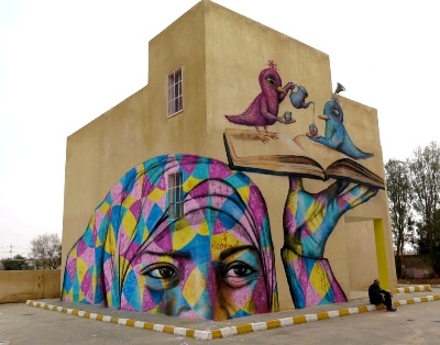 © joelartista.com blog-2 Jordan 2015 Mural on a school in Za’atari Village