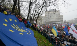 Holding an EU flag - Ivan Bandura