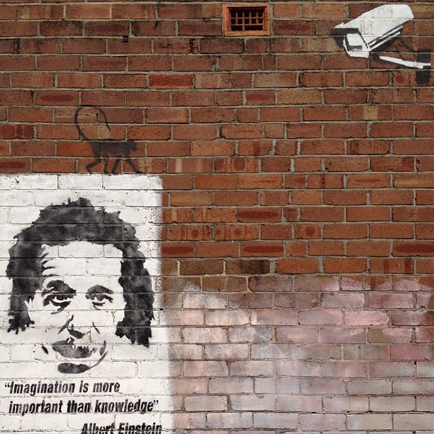 cc Flickr Wade M photostream #streetart#einstein#sydney#quote#stencil