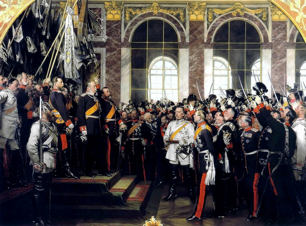 Wilhelm I uitgeroepen tot keizer in Duitsland in Versailles (schilderij van Anton von Werner)