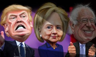 MSM spotlights Donald Trump vs. Hillary Clinton and Bernie Sanders - DonkeyHotey