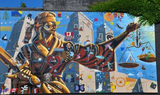 Lady Justice mural - Lotus Johnson