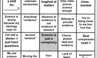 science denier bingo card - Lenny Flank