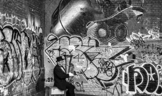 Busker tuba B&W - keith ellwood