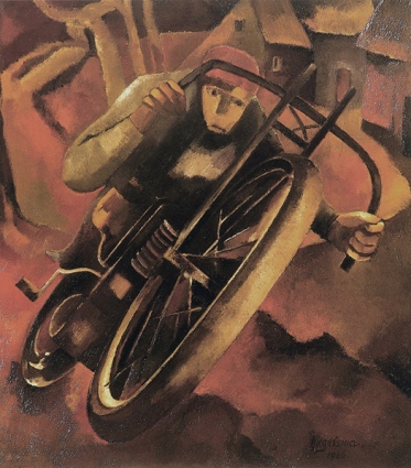© hendrikwiegersma.com De Motorrijder, 128 x 115 cm, olieverf op doek, 1926