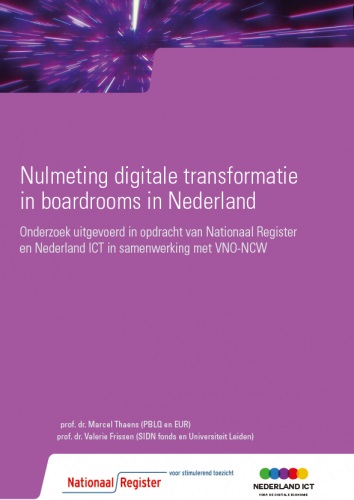 © Nationaal Register voorkant omslag Nulmeting digitale transformatie in boardrooms in Nederland 2019