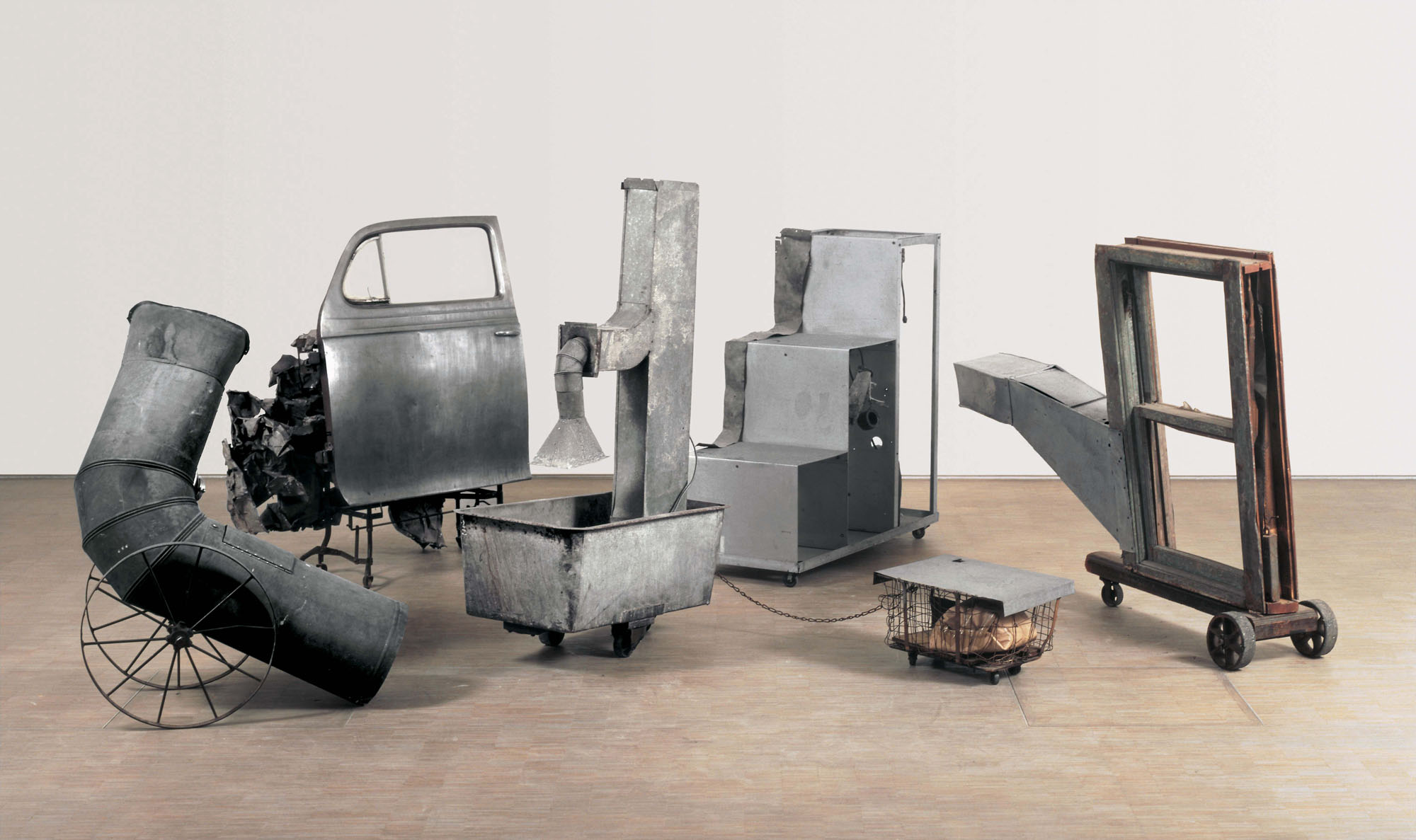 © Robert Rauschenberg Foundation. Oracle, 1962-65 Five-part found-metal assemblage with five concealed radios Dimensions variable Museé National d'Art Moderne, Centre Georges Pompidou, Paris