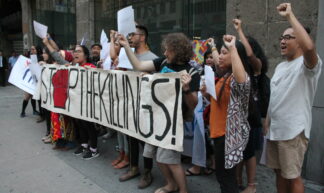 New York City vigil protests year of Mindanao martial law - Joe Catron