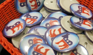 Democratic party button - GPA Photo Archive