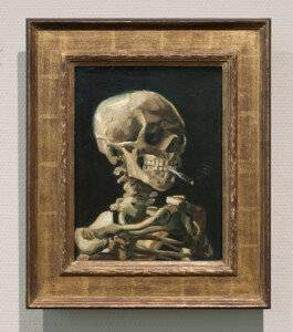 Flickr CC BY-SA 2.0 Niels Kop van een skelet met brandende sigaret, Vincent van Gogh (1886)