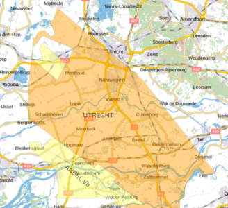 schermafdruk NLOG met kaart opsporingsvergunning koolwaterstoffen Utrecht