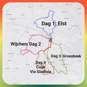 4daagse_Routekaart van de Internationale wandel 4daagse Nijmegen © collage Wilma_Lankhorst