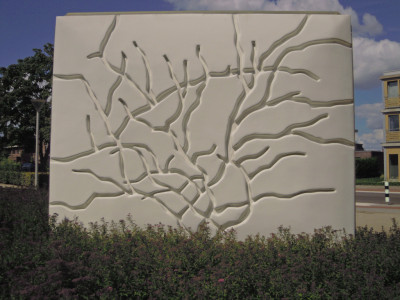 Winterswijk Always Boogie Woogie door Albert Dedden en Paul Keizer (2007) eerbetoon aan Piet Mondriaan © foto Wilma Lankhorst.