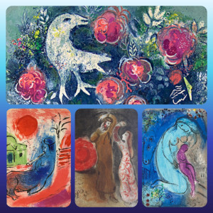 Marc Chagall, enkele van zijn werken, n te zien in Doesburg © fotocollage Wilma_Lankhorst.